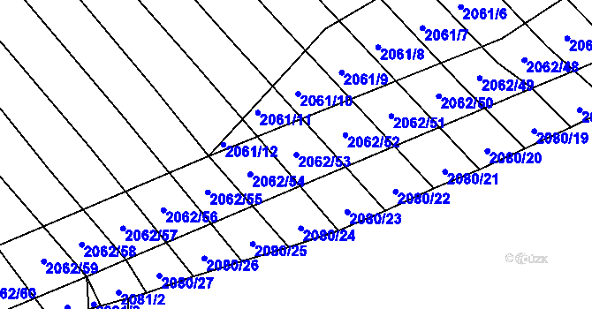 Parcela st. 2062/53 v KÚ Mikulčice, Katastrální mapa