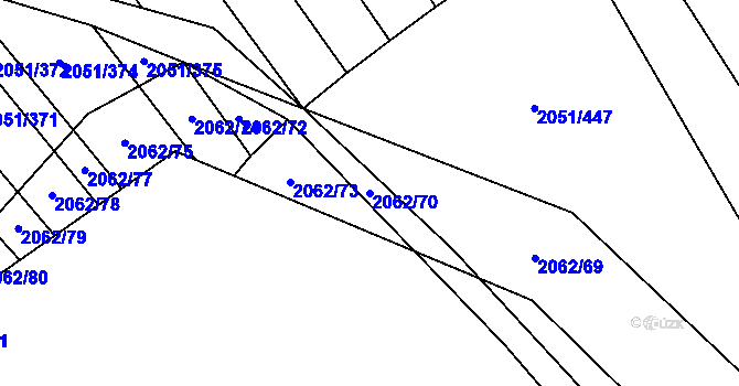 Parcela st. 2062/70 v KÚ Mikulčice, Katastrální mapa