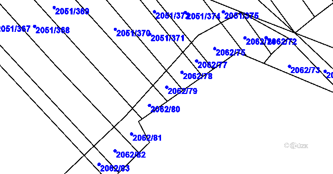 Parcela st. 2062/79 v KÚ Mikulčice, Katastrální mapa