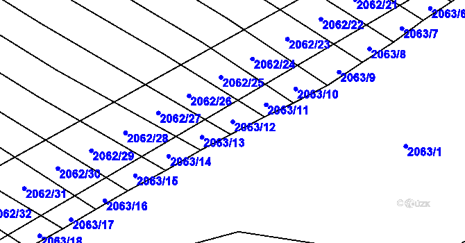 Parcela st. 2063/12 v KÚ Mikulčice, Katastrální mapa