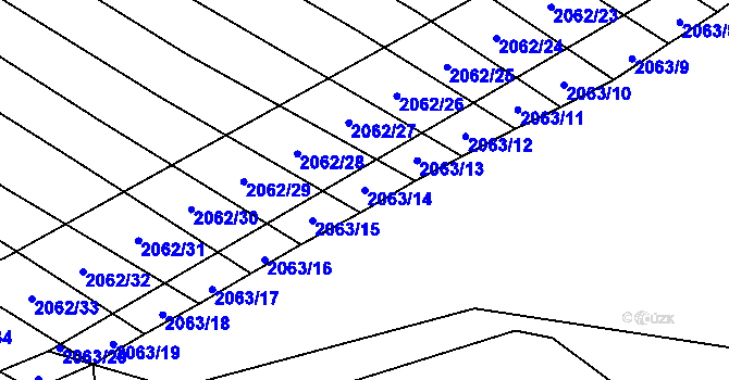 Parcela st. 2063/14 v KÚ Mikulčice, Katastrální mapa