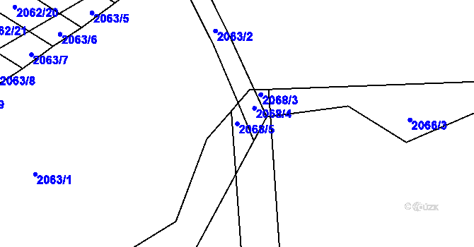 Parcela st. 2068/5 v KÚ Mikulčice, Katastrální mapa