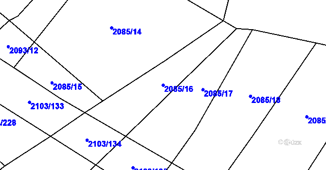 Parcela st. 2085/16 v KÚ Mikulčice, Katastrální mapa
