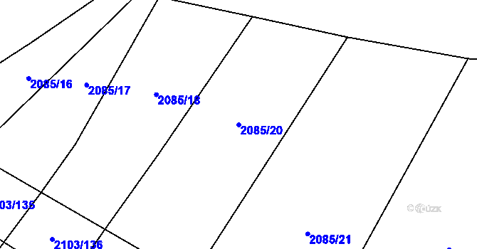 Parcela st. 2085/20 v KÚ Mikulčice, Katastrální mapa