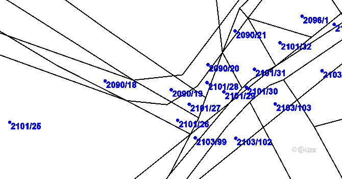 Parcela st. 2090/19 v KÚ Mikulčice, Katastrální mapa