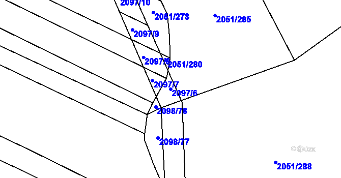 Parcela st. 2097/6 v KÚ Mikulčice, Katastrální mapa