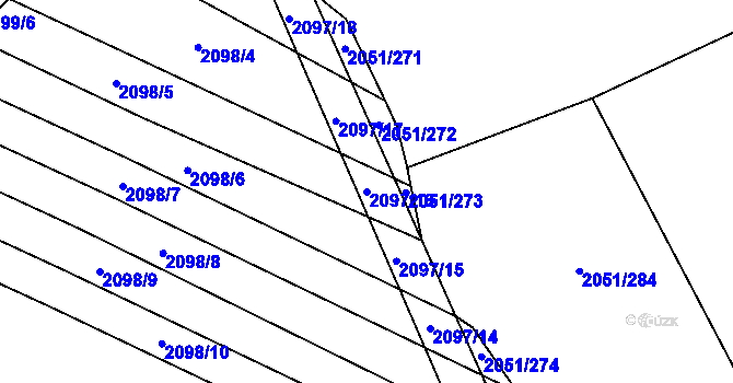 Parcela st. 2097/16 v KÚ Mikulčice, Katastrální mapa