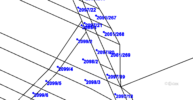 Parcela st. 2097/20 v KÚ Mikulčice, Katastrální mapa