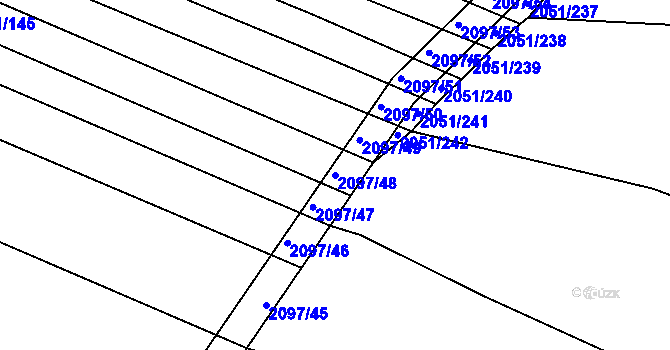 Parcela st. 2097/48 v KÚ Mikulčice, Katastrální mapa
