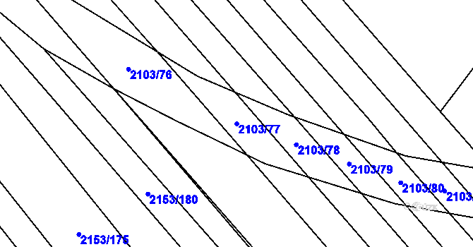 Parcela st. 2103/77 v KÚ Mikulčice, Katastrální mapa