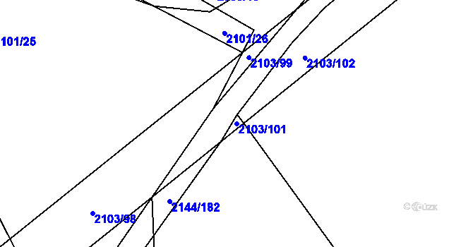 Parcela st. 2103/101 v KÚ Mikulčice, Katastrální mapa