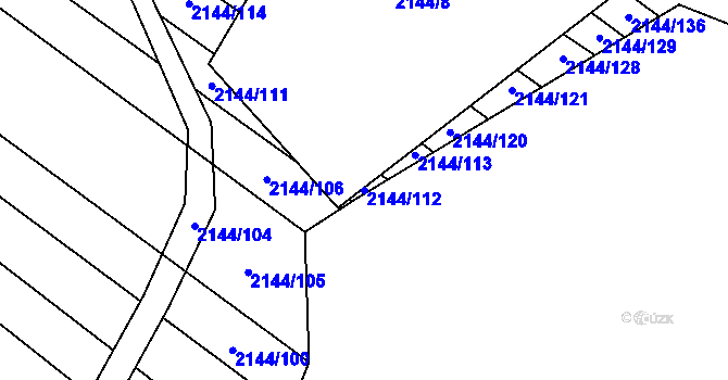 Parcela st. 2144/112 v KÚ Mikulčice, Katastrální mapa