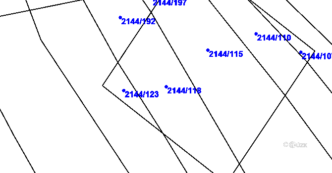 Parcela st. 2144/118 v KÚ Mikulčice, Katastrální mapa
