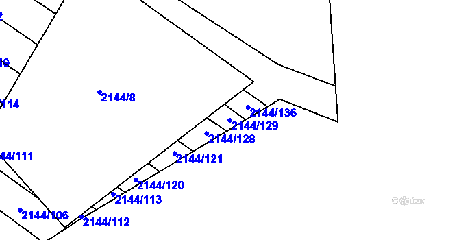 Parcela st. 2144/129 v KÚ Mikulčice, Katastrální mapa