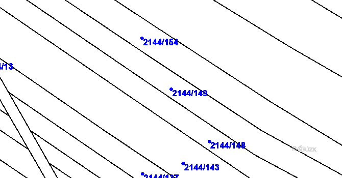 Parcela st. 2144/149 v KÚ Mikulčice, Katastrální mapa