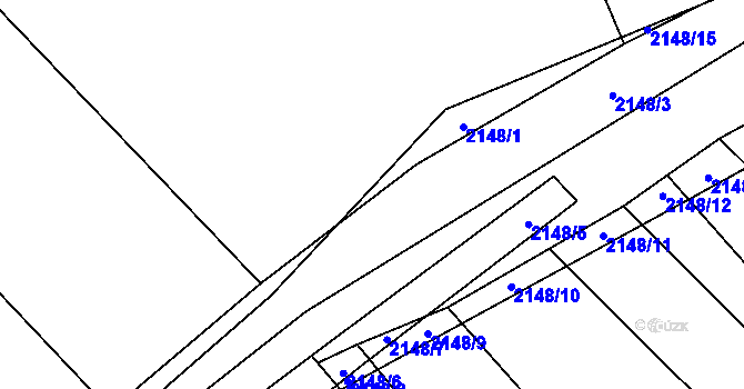 Parcela st. 2148/2 v KÚ Mikulčice, Katastrální mapa