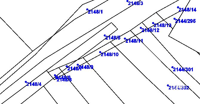 Parcela st. 2148/10 v KÚ Mikulčice, Katastrální mapa