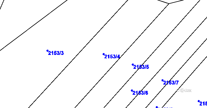 Parcela st. 2153/4 v KÚ Mikulčice, Katastrální mapa