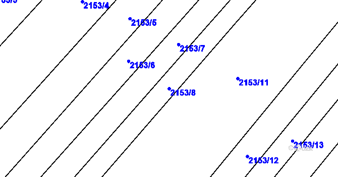 Parcela st. 2153/8 v KÚ Mikulčice, Katastrální mapa