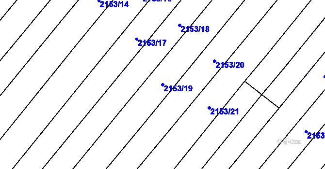 Parcela st. 2153/19 v KÚ Mikulčice, Katastrální mapa