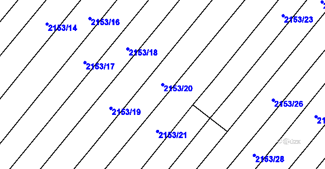 Parcela st. 2153/20 v KÚ Mikulčice, Katastrální mapa