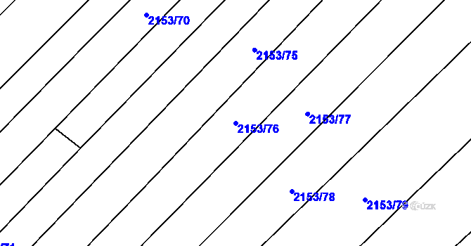 Parcela st. 2153/76 v KÚ Mikulčice, Katastrální mapa