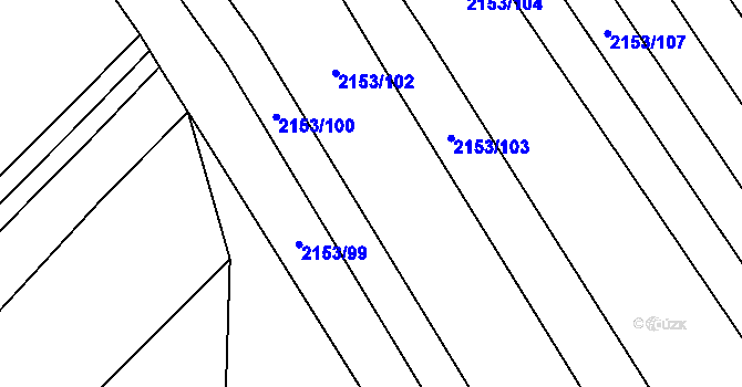 Parcela st. 2153/101 v KÚ Mikulčice, Katastrální mapa