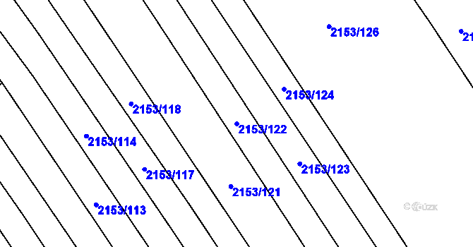 Parcela st. 2153/122 v KÚ Mikulčice, Katastrální mapa