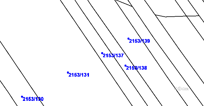 Parcela st. 2153/137 v KÚ Mikulčice, Katastrální mapa