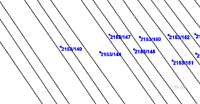 Parcela st. 2153/144 v KÚ Mikulčice, Katastrální mapa