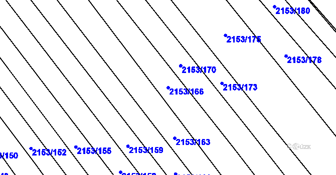 Parcela st. 2153/166 v KÚ Mikulčice, Katastrální mapa
