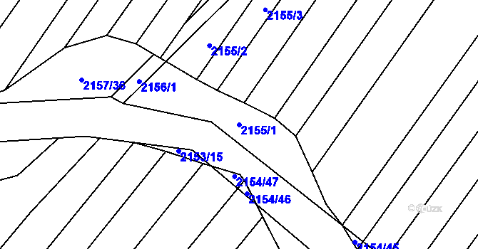 Parcela st. 2155/1 v KÚ Mikulčice, Katastrální mapa