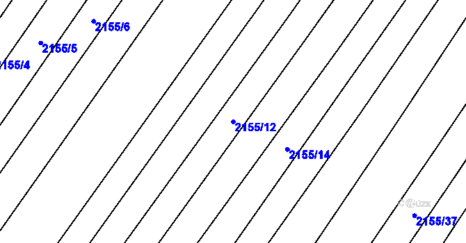 Parcela st. 2155/12 v KÚ Mikulčice, Katastrální mapa