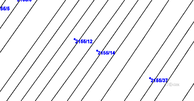 Parcela st. 2155/14 v KÚ Mikulčice, Katastrální mapa