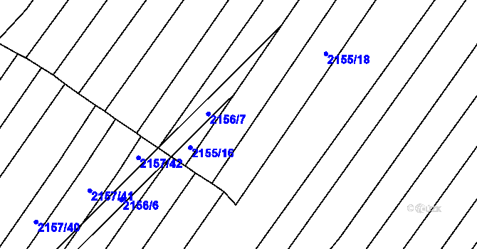 Parcela st. 2155/17 v KÚ Mikulčice, Katastrální mapa