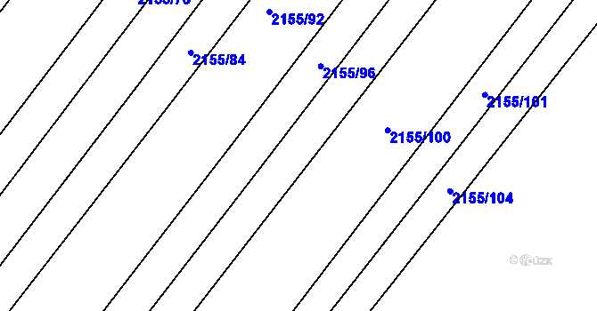 Parcela st. 2155/97 v KÚ Mikulčice, Katastrální mapa