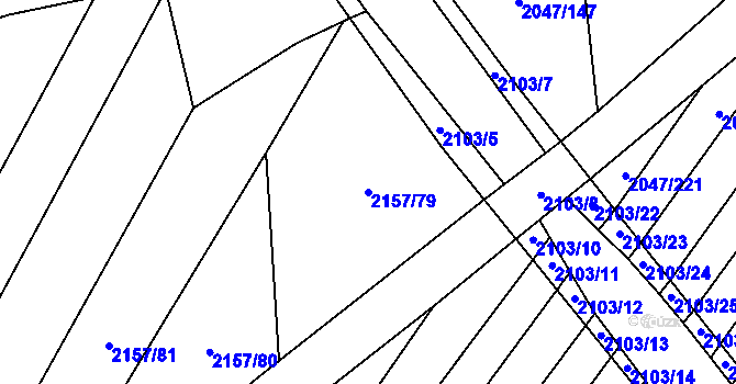 Parcela st. 2157/79 v KÚ Mikulčice, Katastrální mapa