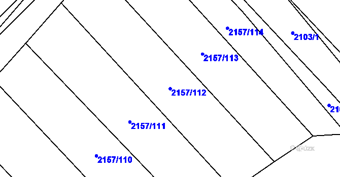 Parcela st. 2157/112 v KÚ Mikulčice, Katastrální mapa