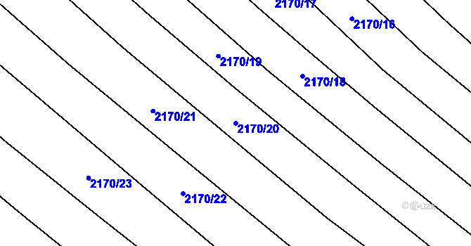 Parcela st. 2170/20 v KÚ Mikulčice, Katastrální mapa
