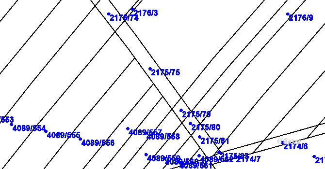 Parcela st. 2175/77 v KÚ Mikulčice, Katastrální mapa