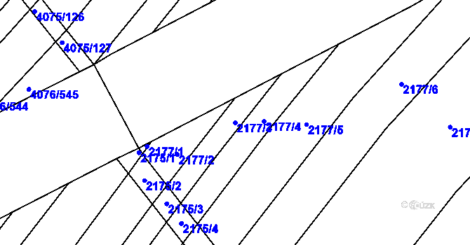 Parcela st. 2177/3 v KÚ Mikulčice, Katastrální mapa