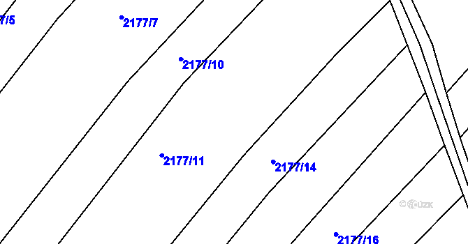 Parcela st. 2177/12 v KÚ Mikulčice, Katastrální mapa
