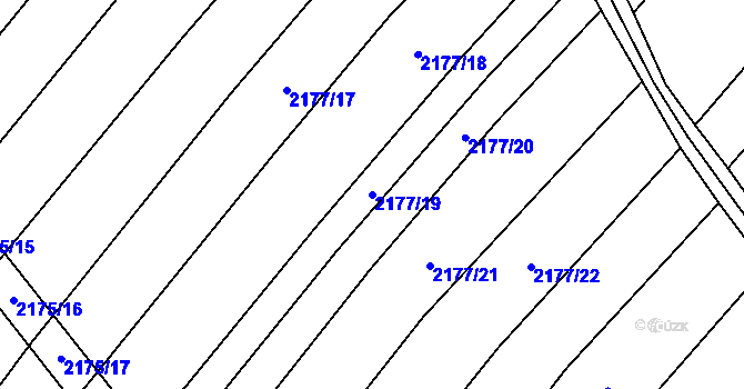 Parcela st. 2177/19 v KÚ Mikulčice, Katastrální mapa