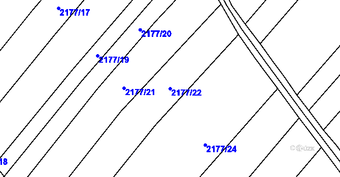 Parcela st. 2177/22 v KÚ Mikulčice, Katastrální mapa