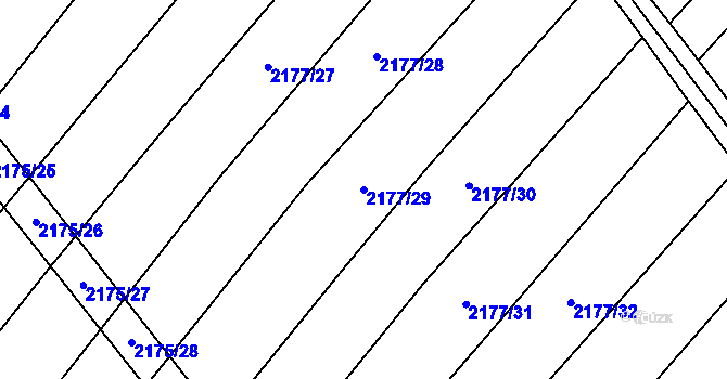 Parcela st. 2177/29 v KÚ Mikulčice, Katastrální mapa