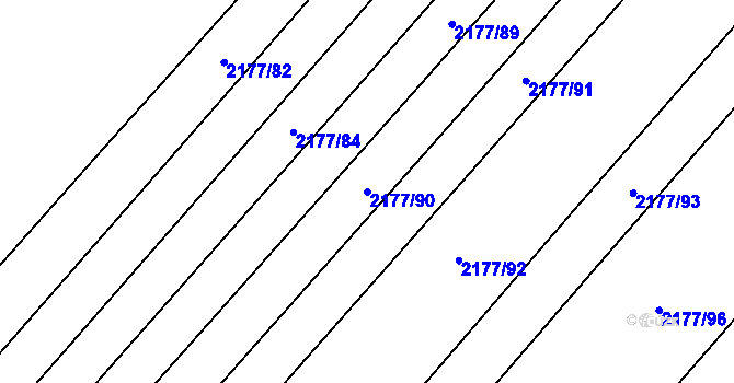 Parcela st. 2177/90 v KÚ Mikulčice, Katastrální mapa