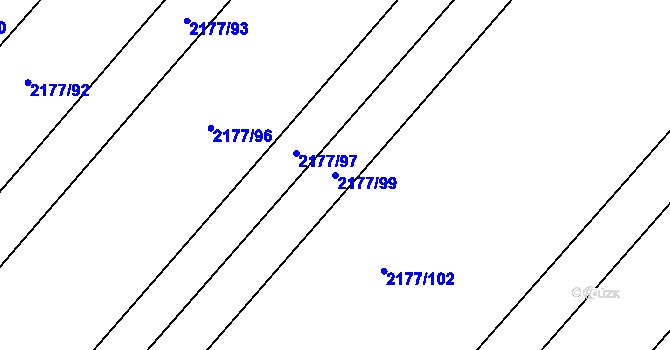 Parcela st. 2177/99 v KÚ Mikulčice, Katastrální mapa