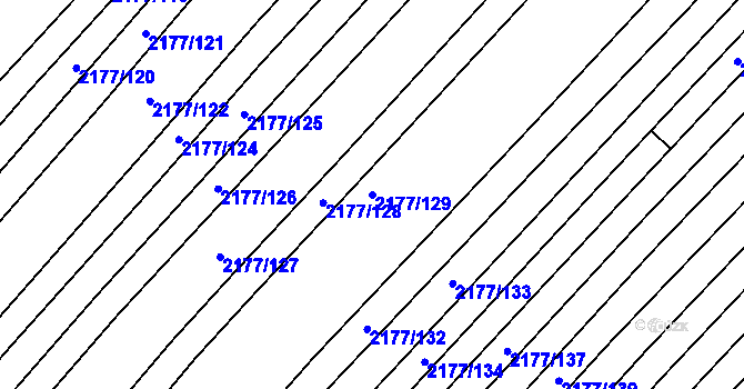 Parcela st. 2177/129 v KÚ Mikulčice, Katastrální mapa