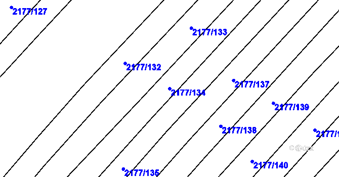 Parcela st. 2177/134 v KÚ Mikulčice, Katastrální mapa