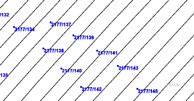 Parcela st. 2177/141 v KÚ Mikulčice, Katastrální mapa